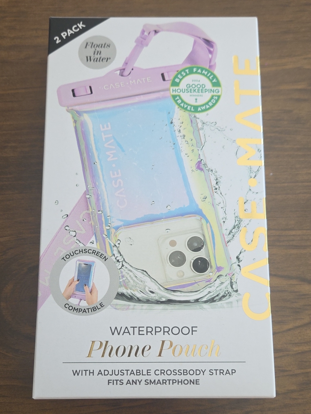 Case-mate Purple Iridescent Holographic Waterproof Phone Pouch with Strap - Picture 3 of 3